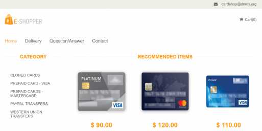 Shop Cards Prepaid Visa MasterCard Cloned Best PayPal and Western Union Transfers