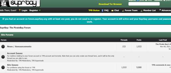 SuprBay: The PirateBay Forum